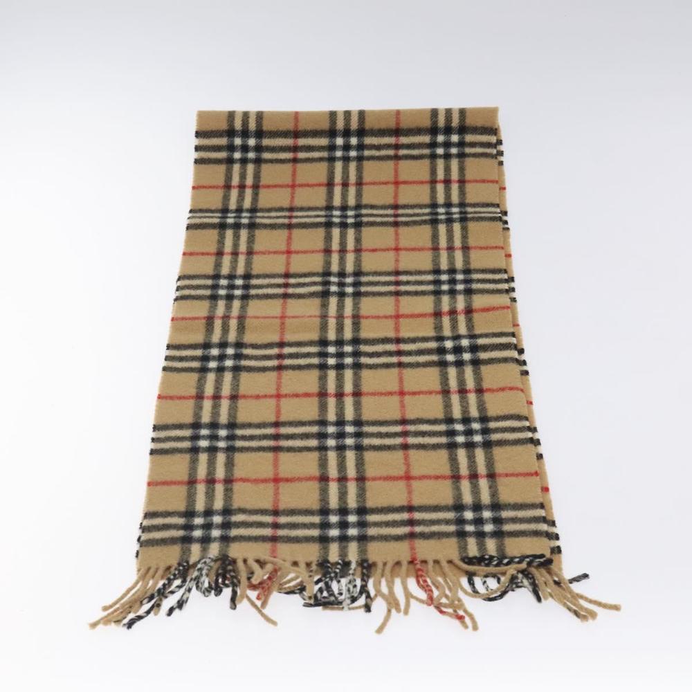 Burberrys Nova Check Scarf Wool Beige Auth am8415 - Picture 3 of 6